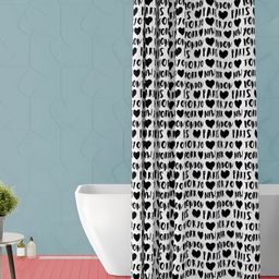 ArtzFolio Black & White Printed Waterproof Shower Curtain-image-99