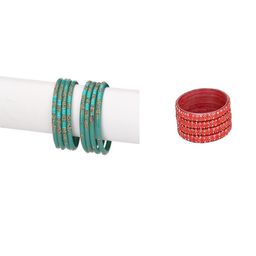 SOMIL Women combo of 2 sets Traditional Glass Bangles-picture-22