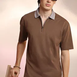Campus Sutra Men Solid Polo Collar Cotton T-shirt-image-60