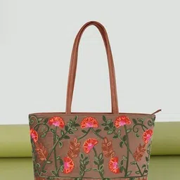 VELUCIA Floral Embellished Oversized Bucket Tote Bag With Quilted-57