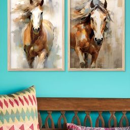 Kotart Brown, Off White & Grey 2 Pieces Birds and Animals Wooden Wall Arts-picture-49