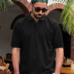 WROGN Polo Collar Oversized Cotton T-shirt-image-42