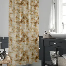 ArtzFolio Rust Coloured & Brown Printed Waterproof Shower Curtain-3