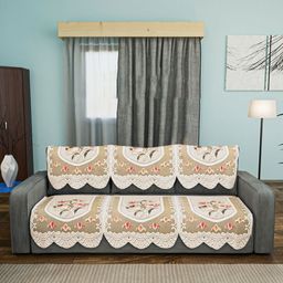 Myntra Elegant Homes Unisex Cream Sofa Covers-image-83
