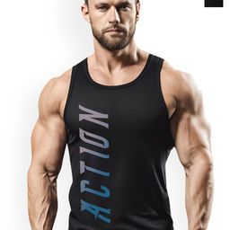 3Colors Dri-FIT Round Neck Gym Vest NCUT-BLK ACTION-BLK RELAX-2C-13