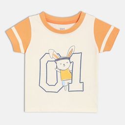 MINI KLUB Boys Printed Pure Cotton Applique T-shirt-image-69