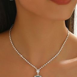 Peora Silver Plated Cubic Zirconia & Crystal Studded Necklace With Studs-picture-44