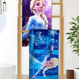 Athom Living Blue & Purple 2 Printed Cotton 350 GSM Bath Towel-image-53