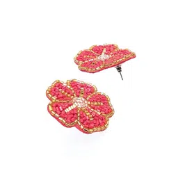Sangria Artificial Beaded Floral Shaped Studs image 2