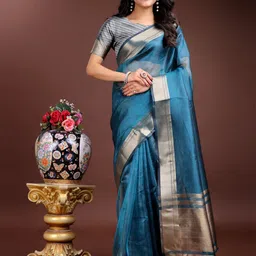 LeeliPeeri Designer Zari Saree with Blouse Piece-image-53