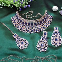 VATSALYA creation Women BlueJewellery Set-image-16