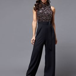 Miss Chase Halter Neck Basic Jumpsuit with Embellished-picture-0