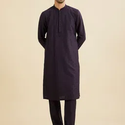 Manyavar Floral Embroidered Mandarin Collar Sequinned Kurta And Trouser-image-75