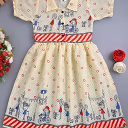 KAARIGARI Flutter Sleeve A-Line Dress-3