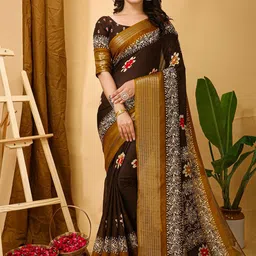 Mitera Ethnic Motifs Zari Art Silk Banarasi Saree-image-80