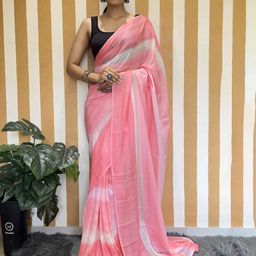 V3 FASHION STUDIO Striped Pure Chiffon Saree-image-83