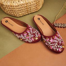 Pairs4U Women Embroidered Mules-image-72