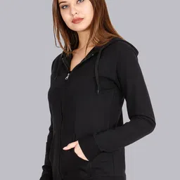 The Roadster Lifestyle Co Women Hooded Long Sleeves Zipper Sweatshirt-picture-0