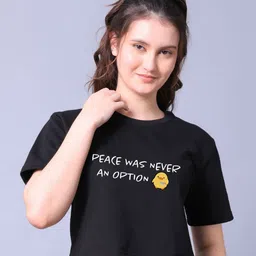 Lazy Lush Women Typography Printed Round Neck Crop Top-36