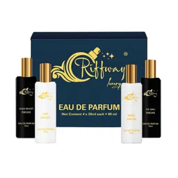 riffway Set Of 4 Aqua Beauty- Cube- The King- Venus Eau De Parfum- 20 ml Each-1