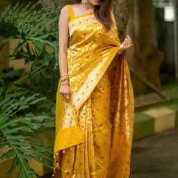 SWEETPEL Woven Design Zari Banarasi Saree-picture-7