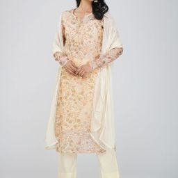 Charitra Women Floral Printed Regular Kurti with Trousers & With Dupatta-picture-14