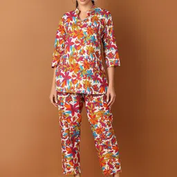 V-Mart Floral Printed Three-Quarter Sleeves Tunic with Trouser-image-95