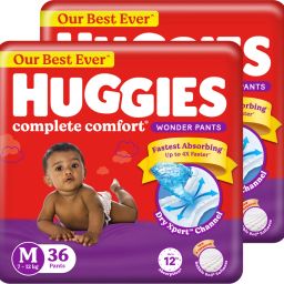 Complete Comfort Wonder Pants| India's Fastest Absorbing Diaper |M 36 X 2 |72 - M-10