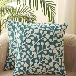 jamio firati Green Woven Cotton 18 x 18 Inches Cushion Covers (Set of 2)-picture-17