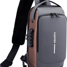 Grey, Brown Men & Women Shoulder Bag Unisex Sling Bag | Crossbody Anti-Theft & Waterproof Bag with USB Charging Port-image-94