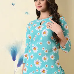 ANNSH APPAREL Printed TunicWith Trousers Co-Ords-image-4