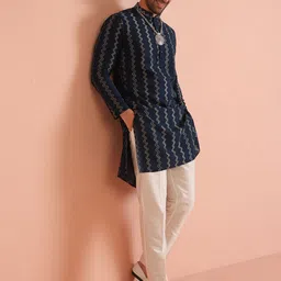KISAH Men Embroidered Regular Kurta with Trousers-picture-18