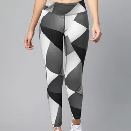 Reebok Women Grey & White Printed TS Lux Bold 7/8 2.0 Modern Block Tights-image-77