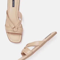 Nautica Women Metallic Detail Open Toe Flats-27