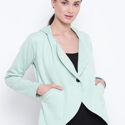 Belle Fille Women Mint Green Hooded Tailored Jacket-image-77