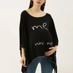 Blush 9 Maternity Black Printed Maternity Kaftan Top-13