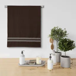 Urban Magic Brown Textured 380 GSM Cotton Bath Towel-image-98