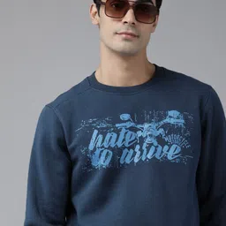 Wildcraft Men Navy Blue Typography Printed Sweatshirt-image-64