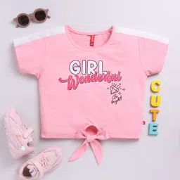 Here&Now X Game Begins Printed Waist Tie-Ups Crop Top-image-96