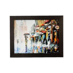 eCraftIndia Multicoloured Rainy Season Framed UV Wall Art-image-48