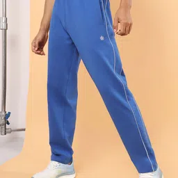 CULT Blue Level Up Men Cotton Side Stripes Regular Fit Sports Track Pants-image-25
