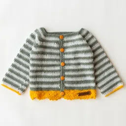 The Original Knit Unisex Kids Floral Striped Pullover-picture-23