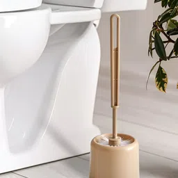 Home Centre Beige & White Textured Toilet Brush Holder-35