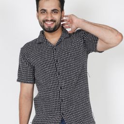 The Cloth Crow Men Comfort Slim Fit Opaque Checked Casual Shirt-image-86