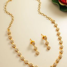 aadita Gold-Plated Stone-Studded & Beaded Jewellery Set-58