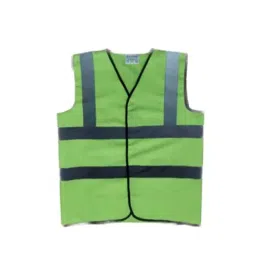 Payuh PC Cool V-Neck Hook & Loop Closer PVC 50 mm (2 inch) Reflective Poly Cotton Fabric Safety Jacket Green 2 Pocket Free Size (Pack of 10)-image-55