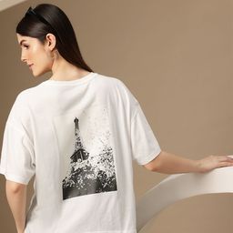 Chemistry Women Printed Drop-Shoulder Sleeves T-shirt-image-35