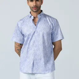 TAHVO Men Relaxed Floral Casual Shirt-image-15