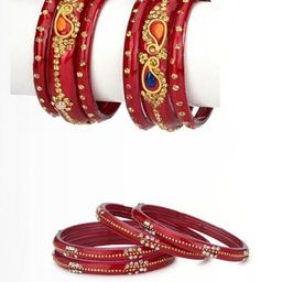 1ST TIME Set of 10 Red Alloy Bangle-5