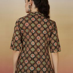 NISHABD Geometric Print Block Print Cotton Top image 5